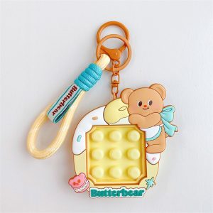 Butterbear Keychain with Plush Charm - Adorable Bag and Car Accessory