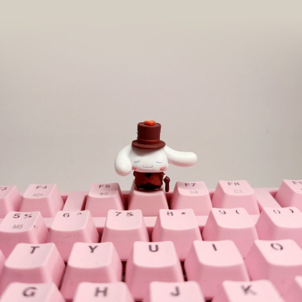 Sanrio Lovely Cinnamoroll Keycaps, Pink R4 Cross-Axis Keycap for Mechanical Keyboards - 图片 11