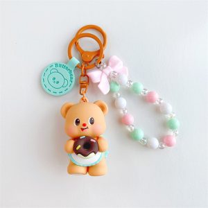 Butterbear Keychain with Plush Charm - Adorable Bag and Car Accessory