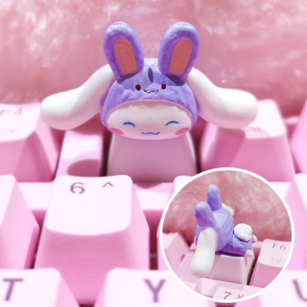 Sanrio Lovely Cinnamoroll Keycaps, Pink R4 Cross-Axis Keycap for Mechanical Keyboards - 图片 27
