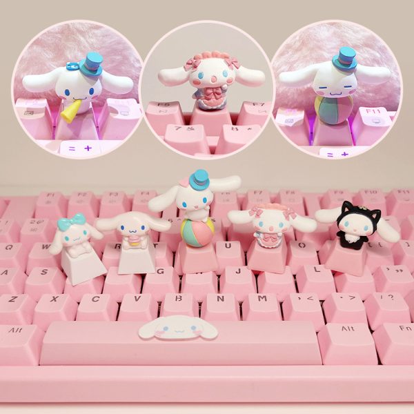 Sanrio 可爱的肉桂娃娃键帽，粉色 R4 十字轴键帽，适用于机械键盘