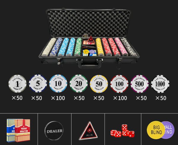 Professional Texas Poker Chip Set - 300 and 500 Chip Sets with Aluminum Case - 图片 3