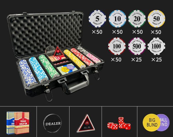 Professional Texas Poker Chip Set - 300 and 500 Chip Sets with Aluminum Case - 图片 2