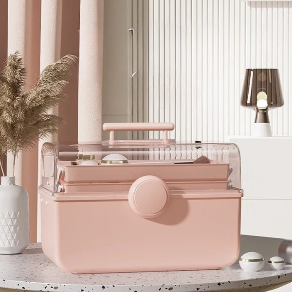 Large Capacity Dust-Proof Transparent Portable Cosmetic Storage Box - 图片 13