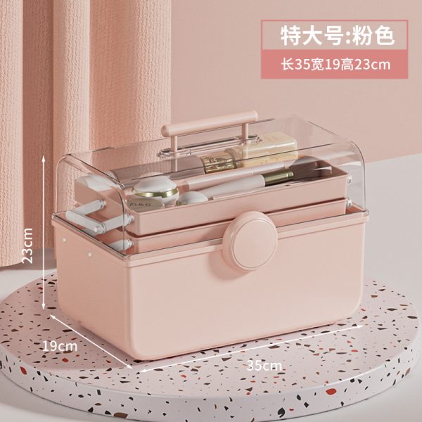 Large Capacity Dust-Proof Transparent Portable Cosmetic Storage Box - 图片 14