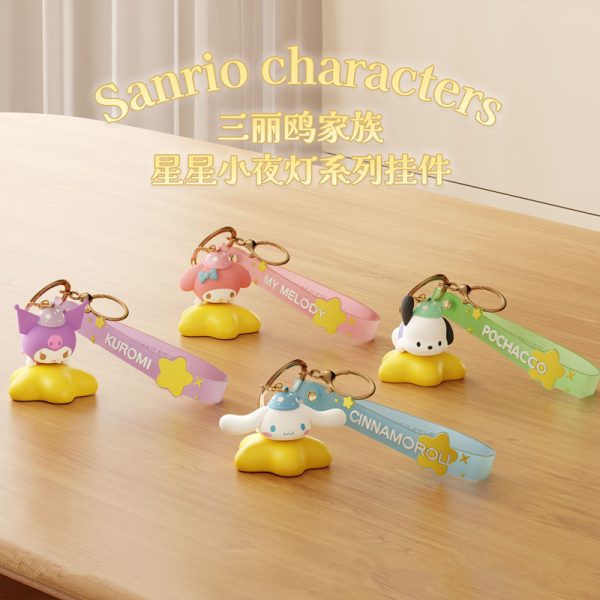 Sanrio Characters Star Night Light Keychain - 2024 New Design Creative Bag Charm