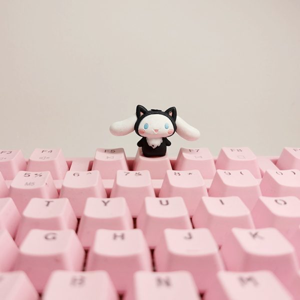 Sanrio Lovely Cinnamoroll Keycaps, Pink R4 Cross-Axis Keycap for Mechanical Keyboards - 图片 13