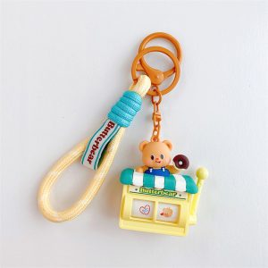 Butterbear Keychain with Plush Charm - Adorable Bag and Car Accessory