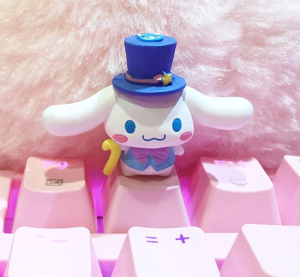 Sanrio Lovely Cinnamoroll Keycaps, Pink R4 Cross-Axis Keycap for Mechanical Keyboards - 图片 23