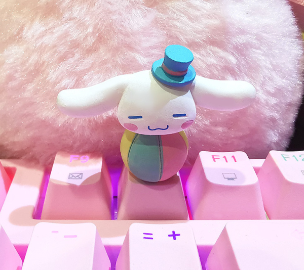 Sanrio Lovely Cinnamoroll Keycaps, Pink R4 Cross-Axis Keycap for Mechanical Keyboards - 图片 22