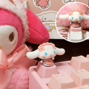 Sanrio 可爱的肉桂娃娃键帽，粉色 R4 十字轴键帽，适用于机械键盘