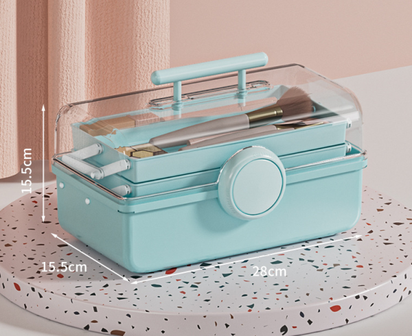 Large Capacity Dust-Proof Transparent Portable Cosmetic Storage Box - 图片 8