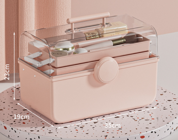 Large Capacity Dust-Proof Transparent Portable Cosmetic Storage Box - 图片 6