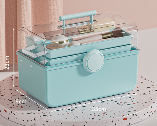Large Capacity Dust-Proof Transparent Portable Cosmetic Storage Box - 图片 5