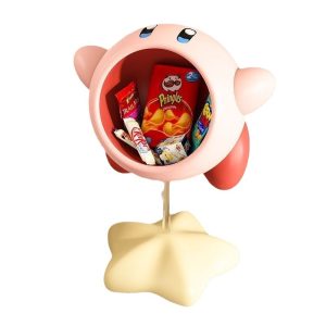 Handcrafted Creative Chubby Kirby Storage Organizer - Eco-Friendly Resin Material, Large Capacity, and Original Design for Home and Office Use