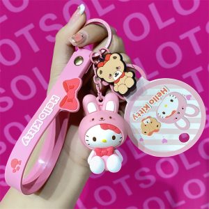 官方授权的 Sanrio Animal Wear 系列可爱卡通钥匙扣包吊坠 - Kuromi、Pochacco、My Melody 等