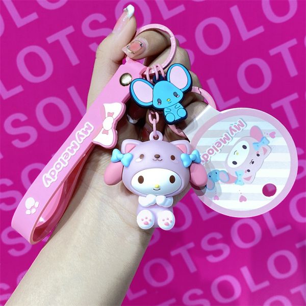 Officially Licensed Sanrio Animal Wear Series Cute Cartoon Keychain Bag Pendant - Kuromi, Pochacco, My Melody and More - 图片 4