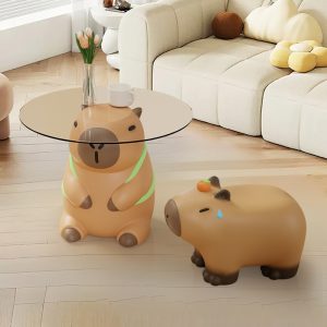 Premium Kapybara Bedside Cabinet/Coffee Table with Storage Drawers, Rounded Edges, and High-Quality Build for Kids and Adults