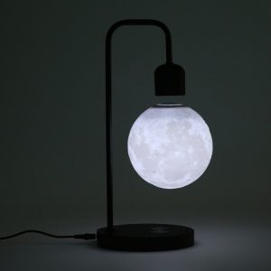 新潮的 3D 打印悬浮月亮灯，带触摸控制、无线充电、磁悬浮浮动 LED 夜灯，3 种颜色模式，适用于家居装饰