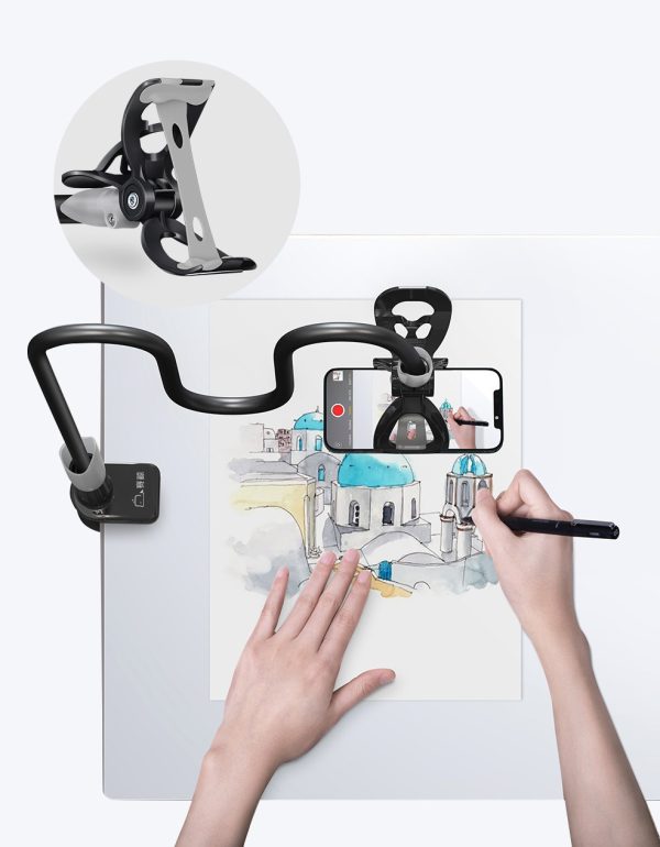 SAIJI Lazy Bedside Adjustable Flexible Phone Holder for Desk and Bed with 360-Degree Rotation - Suitable for Indoor & Outdoor Streaming - 图片 3