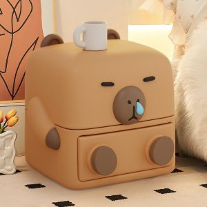 Premium Kapybara Bedside Cabinet/Coffee Table with Storage Drawers, Rounded Edges, and High-Quality Build for Kids and Adults