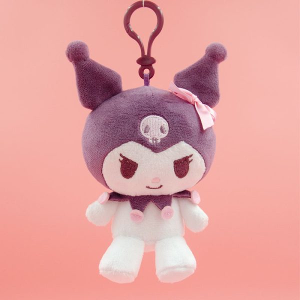 Officially Licensed Sanrio Kuromi Plush Keychains - Pink Ribbon Kuromi (Purple)