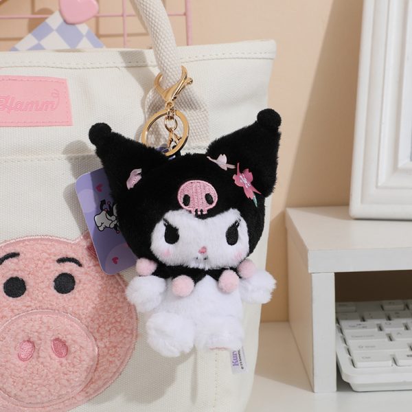Officially Licensed Sanrio Kuromi Plush Keychains - Haru no Sakura Series Kuromi (14cm)