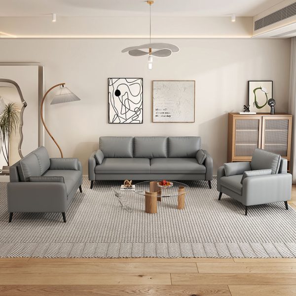 Modern Nordic Style Ergonomic Sofa - Cozy Three-Seater For Living Room, Bedroom, Balcony, and Cafe Lounge - 图片 2