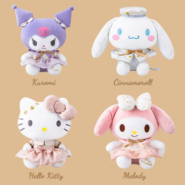 Officially Licensed Sanrio Hugging Size HelloKitty Plush- White Gold Series HelloKitty (30cm) - 图片 2