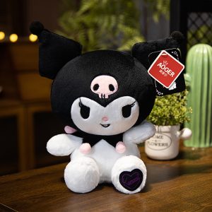 Officially Licensed Sanrio Hugging Size Kuromi Plush- Black Gold Classic Kuromi  (25cm)