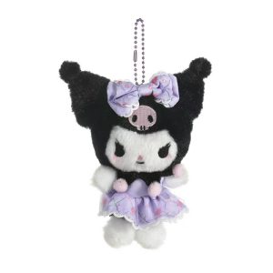 官方授权的 Sanrio Kuromi 毛绒钥匙扣 - Hanakotoba Spirit Series Kuromi（14 厘米）