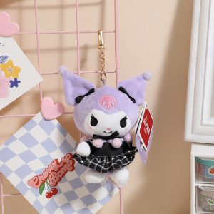 官方授权三丽鸥 Kuromi 毛绒钥匙扣 - JK ジェーケー 系列紫色 Kuromi (14cm)