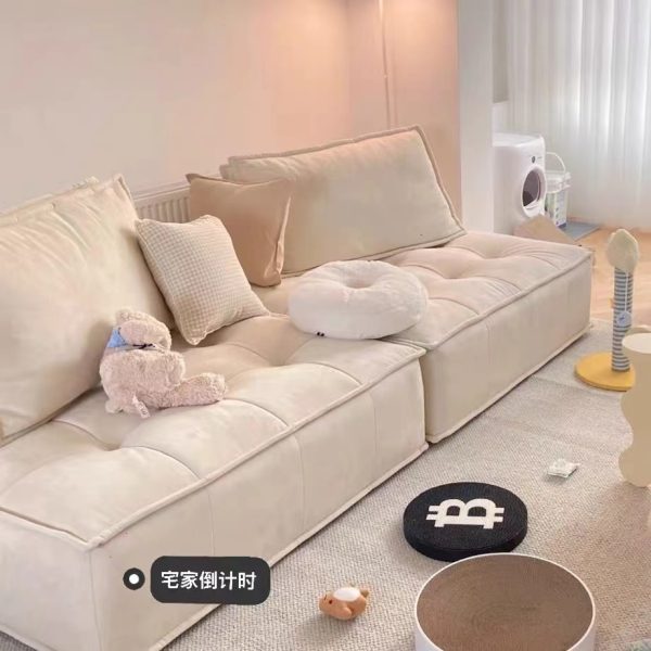 Modern Scandinavian Style Lounge Chair with High-Density Foam and Customizable Fabric Options - Available in Two Colors - 图片 4