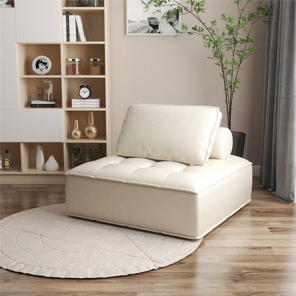 Modern Scandinavian Style Lounge Chair with High-Density Foam and Customizable Fabric Options - Available in Two Colors - 图片 3