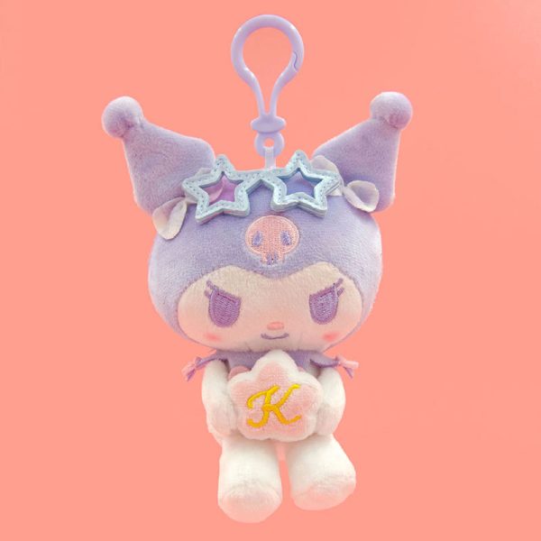 Officially Licensed Sanrio Cinnamoroll Plush Keychains – Summer Love Kuromi with Sunglasses (13cm)