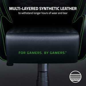 Razer Iskur X Ergonomic Gaming Chair: Ergonomically Designed for Hardcore Gaming - Multi-Layered Synthetic Leather - Durable Foam Cushions - 2D Armrests - Steel-Reinforced Body