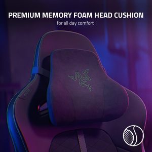 Razer Enki Gaming Chair: All-Day Gaming Comfort - Built-in Lumbar Arch - Optimized Cushion Density - Dual-Textured, Eco-Friendly Synthetic Leather - Reactive Seat Tilt & 152-Degree Recline - Black
