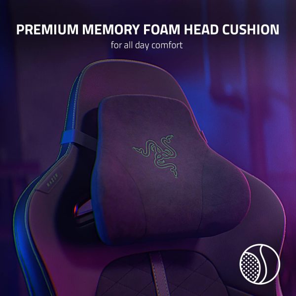 Razer Enki Gaming Chair: All-Day Gaming Comfort - Built-in Lumbar Arch - Optimized Cushion Density - Dual-Textured, Eco-Friendly Synthetic Leather - Reactive Seat Tilt & 152-Degree Recline - Black - 图片 4