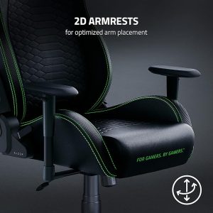 Razer Iskur X Ergonomic Gaming Chair: Ergonomically Designed for Hardcore Gaming - Multi-Layered Synthetic Leather - Durable Foam Cushions - 2D Armrests - Steel-Reinforced Body