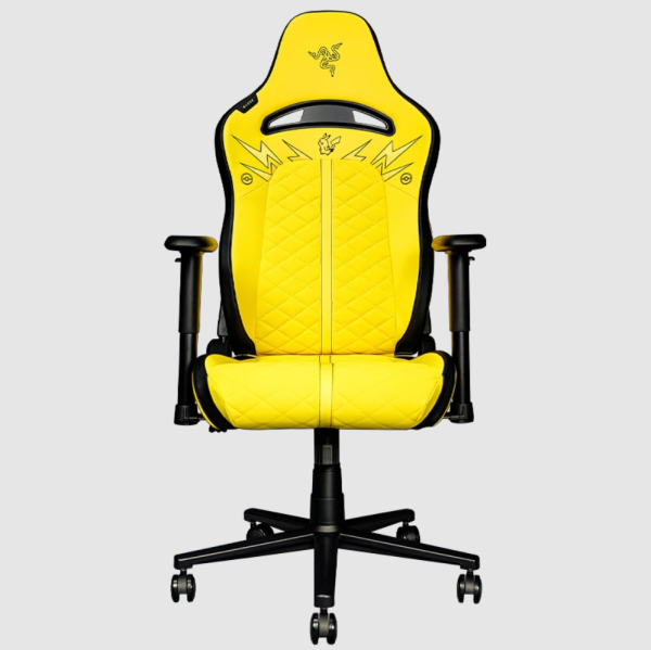Officially Lisenced Razer x Pokémon Iskur X Pikachu Gaming Chair: Ergonomic Lumber Support System - Multi-Layered Synthetic Leather - Durable Foam Cushions - Engineered to Carry - Memory Foam Head Cushion with Pikachu Design - 图片 2