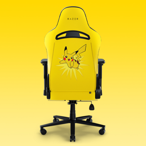 Officially Lisenced Razer x Pokémon Iskur X Pikachu Gaming Chair: Ergonomic Lumber Support System - Multi-Layered Synthetic Leather - Durable Foam Cushions - Engineered to Carry - Memory Foam Head Cushion with Pikachu Design - 图片 3