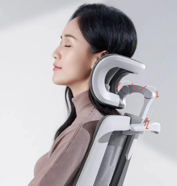 Sihoo M59AS Ergonomic Office Chair - with Dual Backrest and Headrest - White/Grey - 图片 3