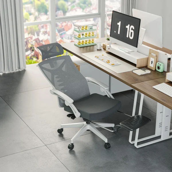 Sihoo M92 Ergonomic Office Chair – with Adaptive Synced Armrests and Enhanced Back & Lumbar Support – White/Grey - 图片 5
