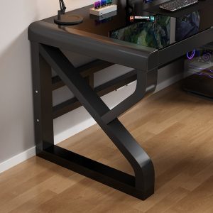Modern Tempered Glass Computer Desk with Sturdy Carbon Steel Frame – Ideal for Home Office, Gaming Lounge 120cm x 60cm x 75cm