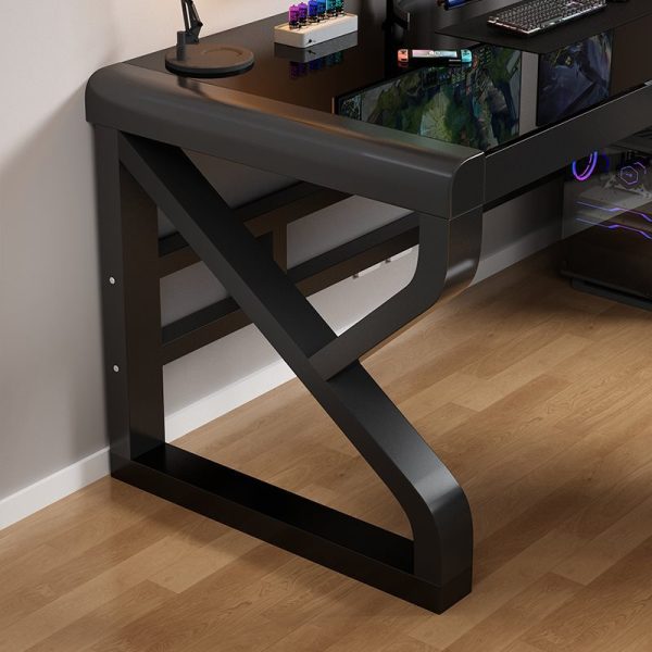 Modern Tempered Glass Computer Desk with Sturdy Carbon Steel Frame – Ideal for Home Office, Gaming Lounge 120cm x 60cm x 75cm - 图片 3