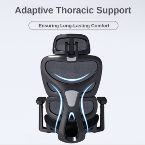 Shuji Ergonomic Office/Gaming Chair with Adjustable Lumbar Support, 3D Armrests, and Reclining Function - Black
