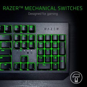 Razer BlackWidow Essential Mechanical Gaming Keyboard: Green Mechanical Switches - Tactile & Clicky - Razer Green Lighting - Anti-Ghosting - Programmable Macro Functionality Brand New